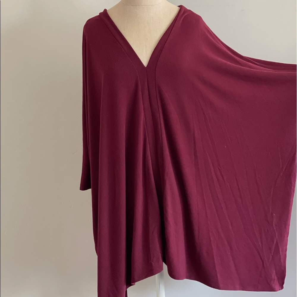 Burgundy bat wing tunic/short dress